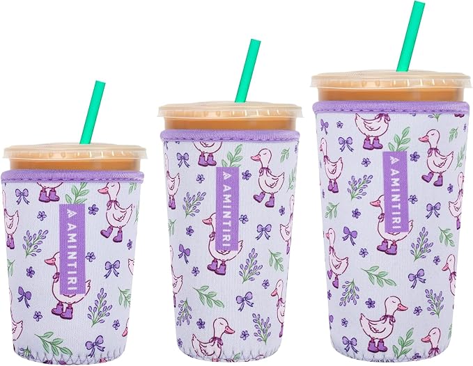 3 Pack Reusable Sleeve for Iced Coffee Cup, Coffee Neoprene Sleeve for Iced&Hot by Unknown