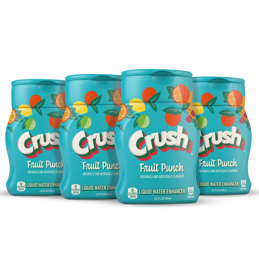 Crush, Fruit Punch, Liquid Water Enhancer – New, Better Taste (4 Bottles, Makes 96 Flavored Water Drinks) 1.62 Fl Oz (Pack of 1)