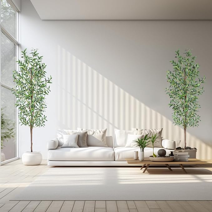 Artificial Olive Tree, 6FT Tall Faux Olive Trees 72in Outdoor Fake Potted Silk - Image 6