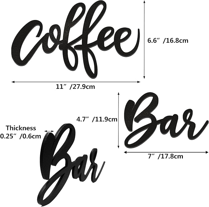 Huray Rayho Wooden Coffee Bar Wall Sign Kitchen Decor Station Letter Sign Art - Image 3