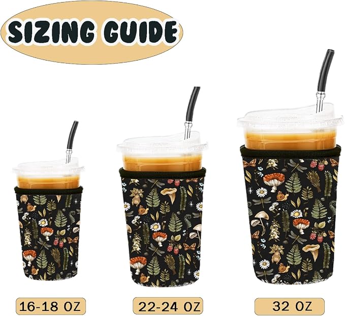Reusable Insulated Neoprene Iced Coffee Cup Sleeve, Durable Drink Sleeve - Image 5