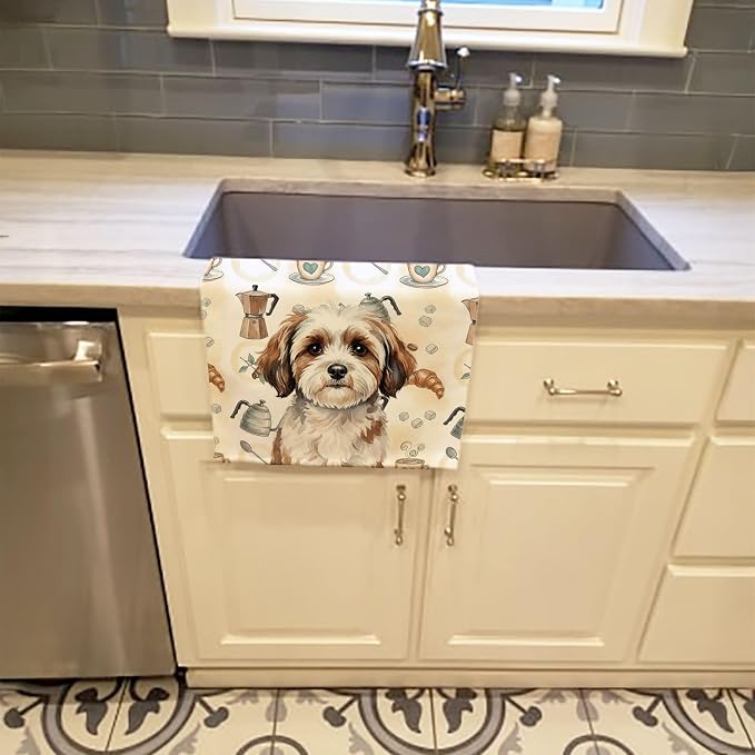 Caroline's Treasures Parti-Color Havanese Coffee Bar Kitchen Towel Velour Plush - Image 2