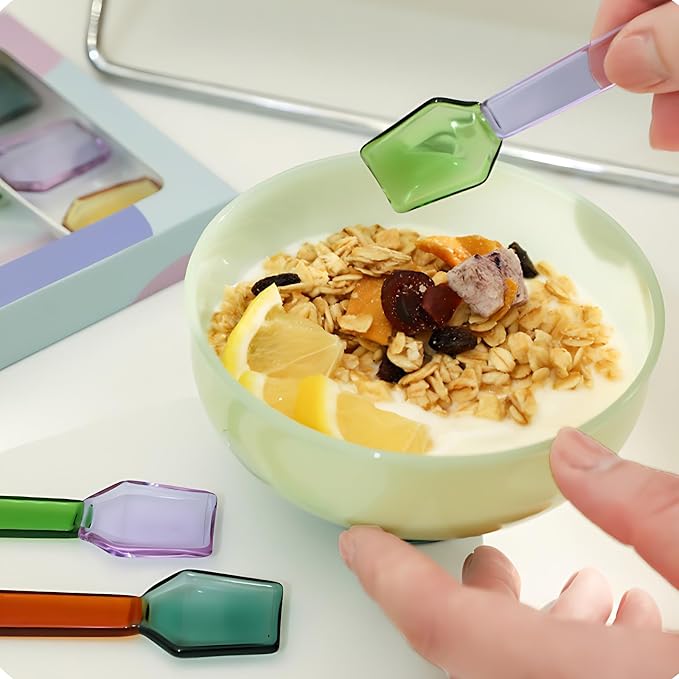 3 Pcs Glass Mixing Spoon 3.6 Inches Glass Teaspoons - Image 8