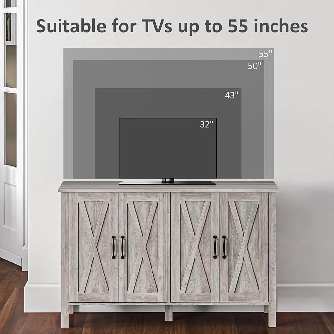 HOMCOM Buffet Cabinet, Farmhouse Coffee Bar Cabinet - Image 3