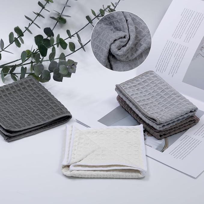 4 Pack Professional Barista Towels，including Brown, Light Gray, Espresso - Image 3