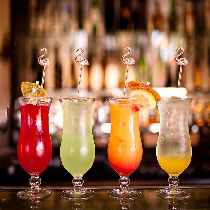 4 Pcs Flamingo Cocktail Stirrers Swizzle Sticks Stainless Steel 7.28" Coffee - Image 6
