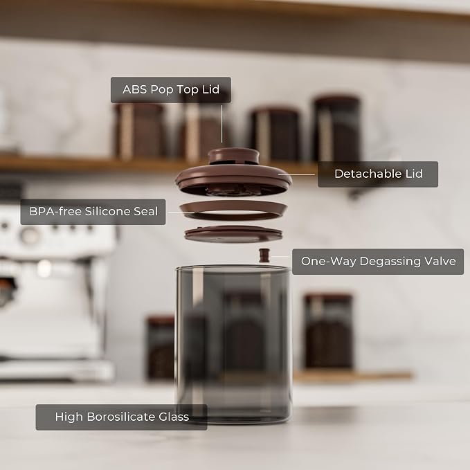 15OZ Amber Glass Coffee Canister - Image 7