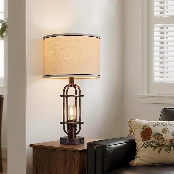 Reaketon 22.3" Table Lamps for Living Room Set of 2, Farmhouse Lamps for - Image 6