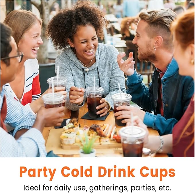[100 Sets - 18oz Round Bottom Clear Plastic Cups - Image 7