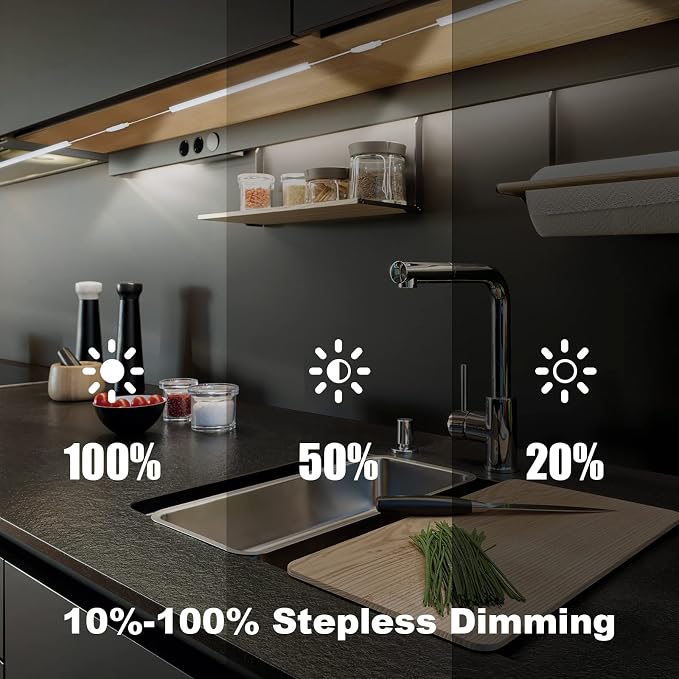 Under Counter Lights for Kitchen, 3 Packs x 12 Inch Dimmable LED Under Cabinet - Image 4