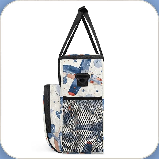 Airplanes Coffee Maker Carring Bag, Large Insulated Storage Organizer Case Tote - Image 4