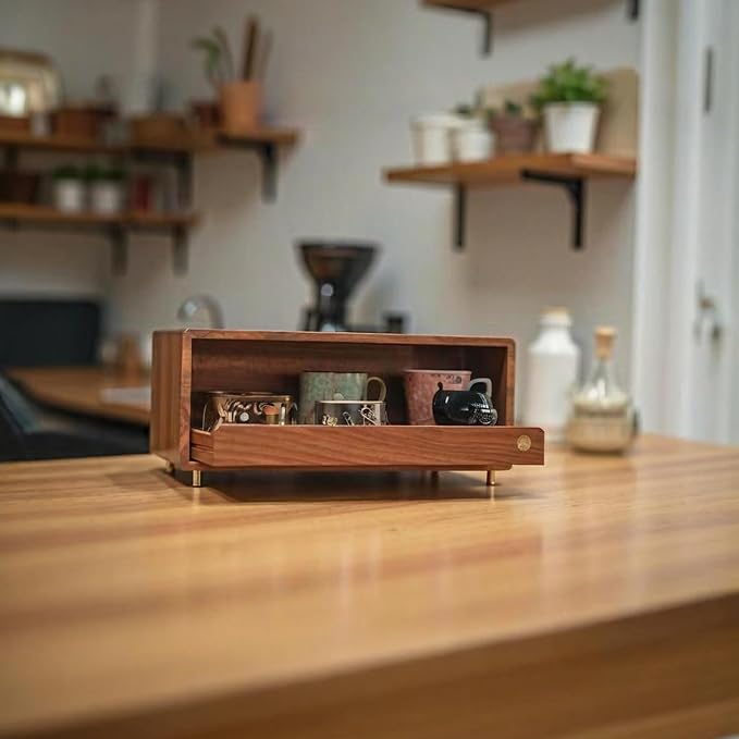 Wooden Coffee Station Storage Rack - Image 8