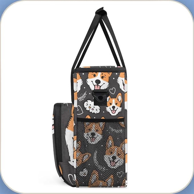 Cute Welsh Corgi Dog Coffee Maker Carring Bag, Large Insulated Storage - Image 4