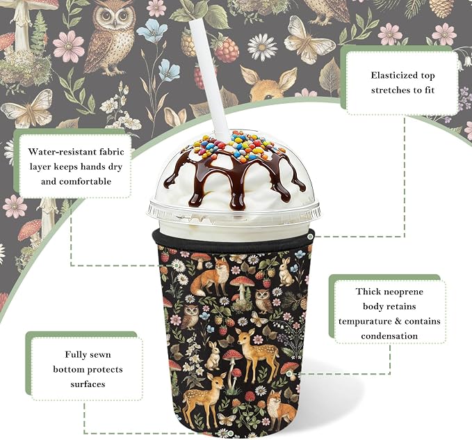 3 Pack Reusable Insulated Neoprene Iced Coffee Cup Sleeve, Durable Drink Sleeve - Image 8