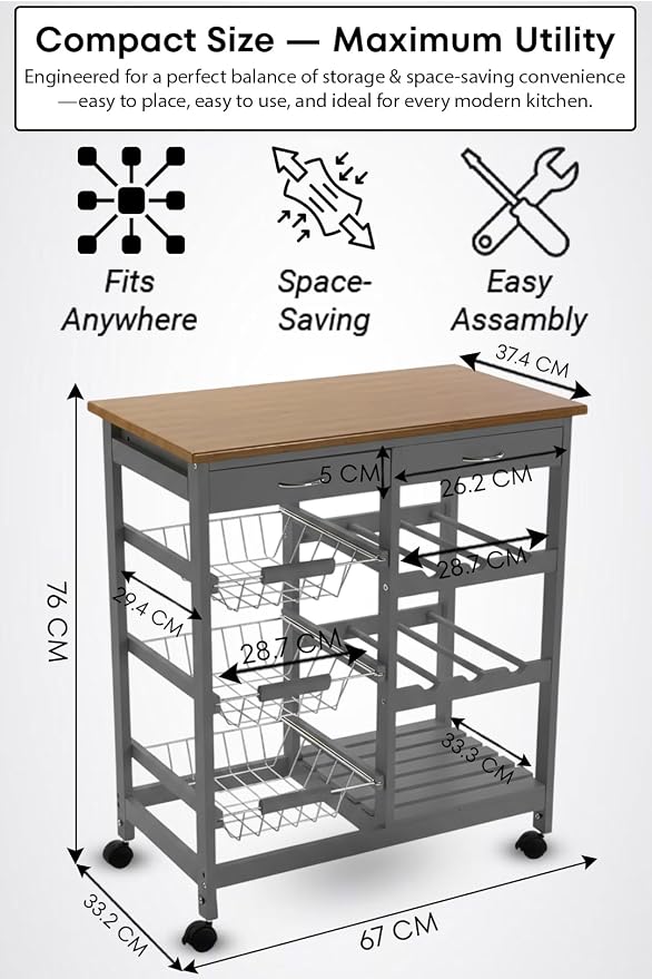 HYGRAD BUILT TO SURVIVE Kitchen Island Cart - Image 8
