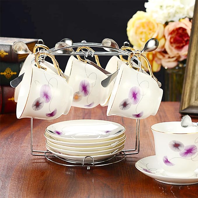 Tea Cups and Saucers Holder, Metal Tea Cups Coffee Cups Rack, Organizer - Image 5
