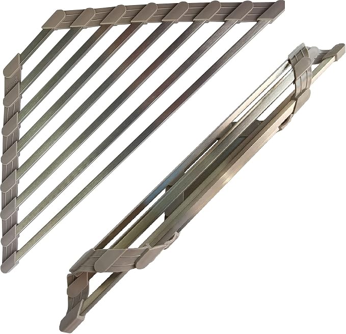 Triangle Dish Drying Rack for Sink Corner Roll Up Dish Drying Rack Folding by SHUYUE