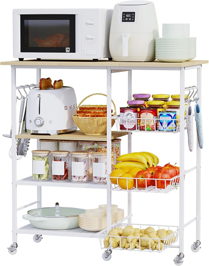 HapiRm Rolling Kitchen Microwave Cart - Image 2