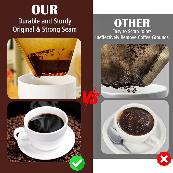 100 Count #4 Cone Coffee Filters 8-12 Cup, Natural Coffee Filters 4 Cone Paper - Image 6