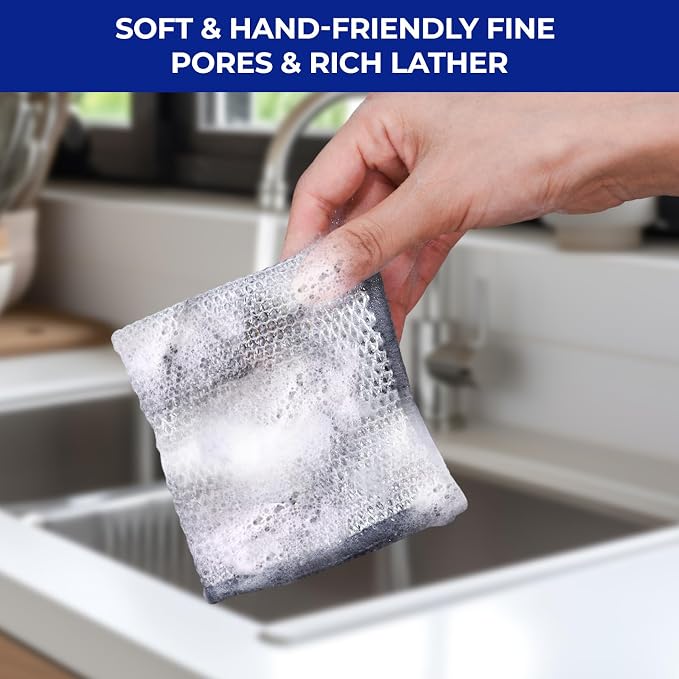 Wangjinpeng 12 PCS 3-Layer Non-Scratch Multipurpose Steel Wire Dishcloths - Image 6