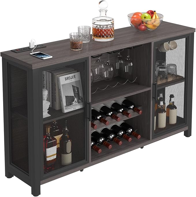 VEVOR 55 Inch Industrial Bar Cabinet, Wine Table by VEVOR