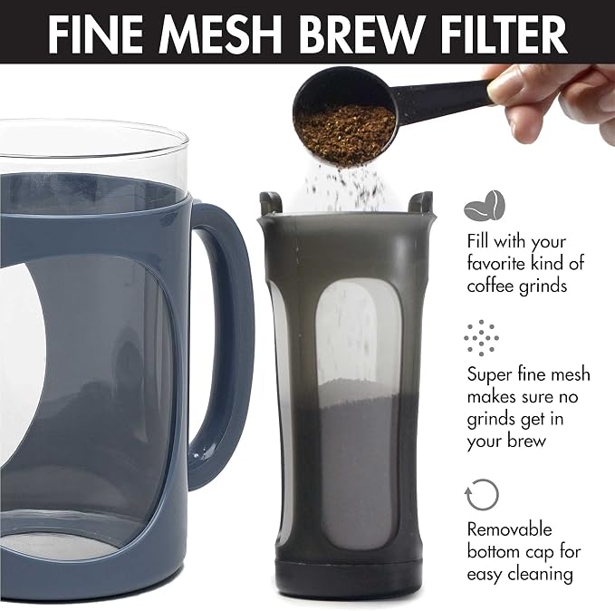 Primula Burke Deluxe Cold Brew Iced Coffee Maker, Comfort Grip Handle, Durable - Image 6