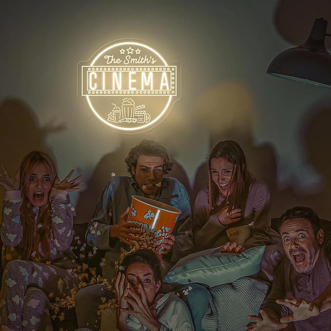 Custom Cinema Neon Sign Personalized Home Theater Name Neon Light Customized by Unknown