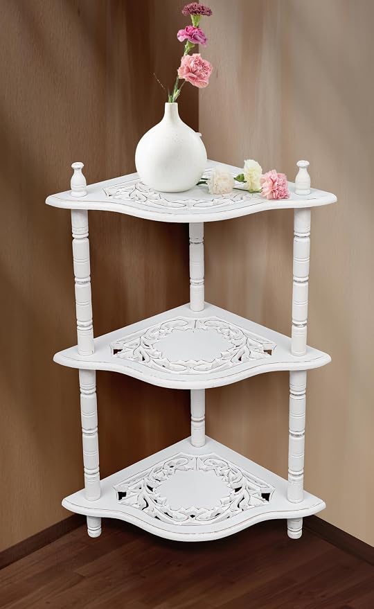 Antique White Corner Bookshelf - Image 6