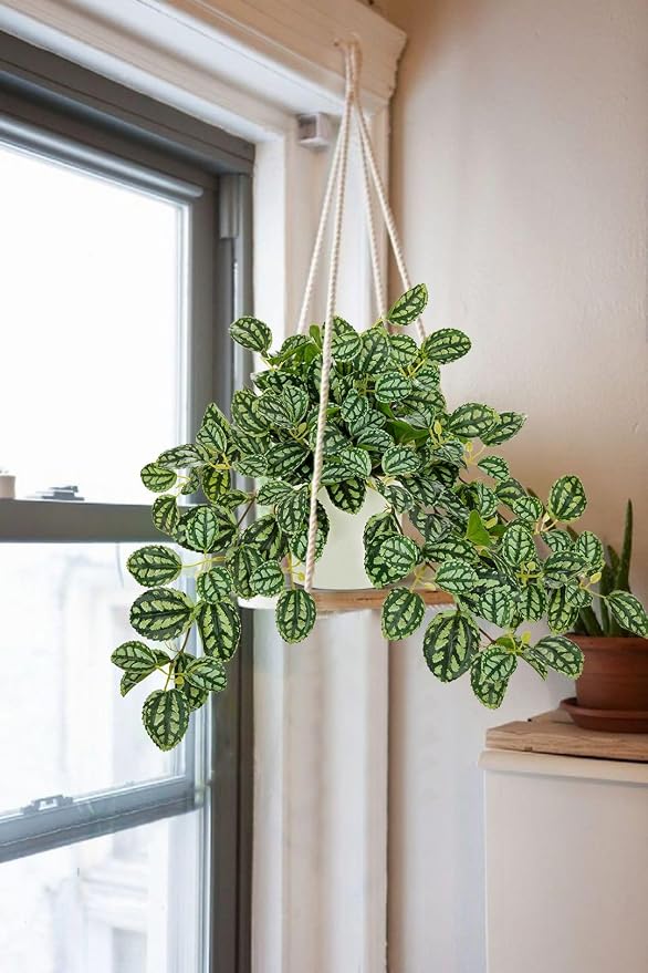 GnFlus Fake Hanging Plants in Ceramic Pot - Image 6