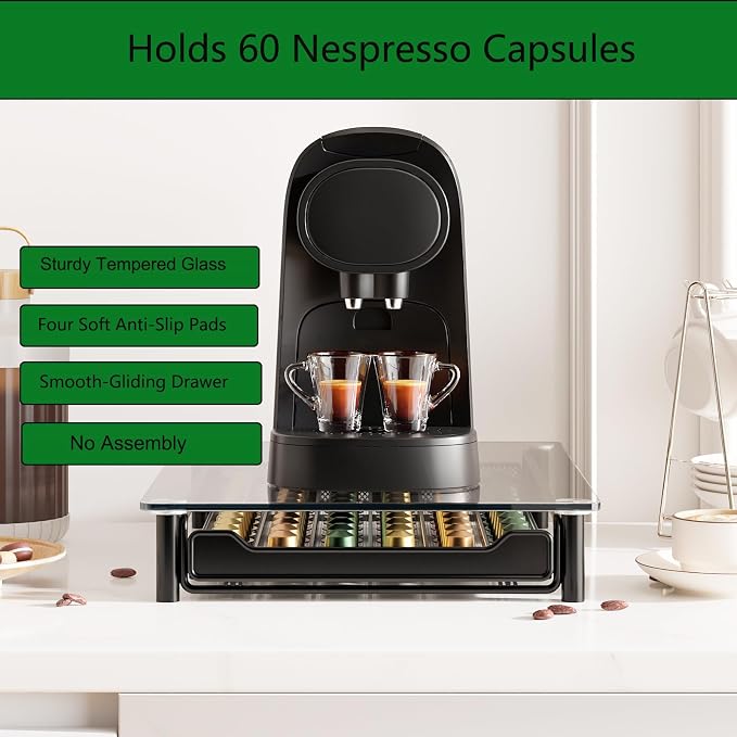 SEVENLINE Crystal Tempered Glass Coffee Pod Storage Drawer Compatible - Image 4