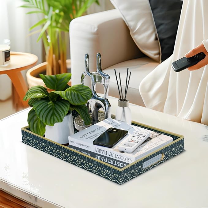MAONAME Serving Tray with Handles, Plastic Rectangular Tray - Image 5