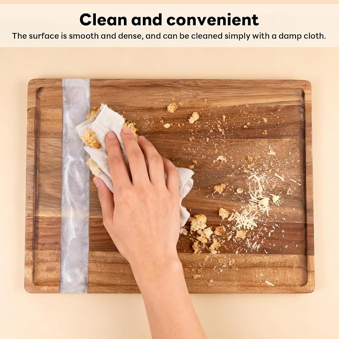 Wooden Tray: Resin Serving Decorative Tray - Image 3