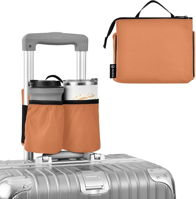 DOMIKING Orange Travel Luggage Cup Holder by DOMIKING
