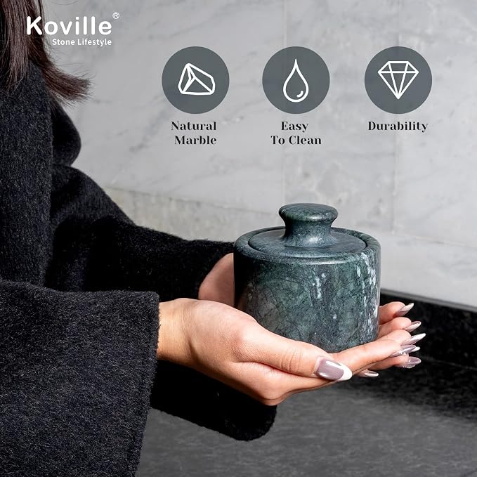 Koville Indian Green Marble Salt Cellar - Image 3