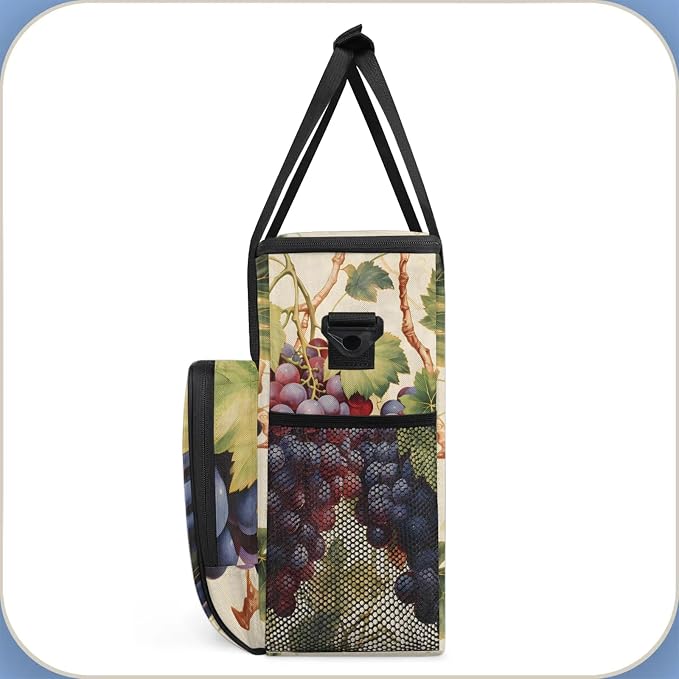 Fruit Grapes Leaves Coffee Maker Carring Bag, Large Insulated Storage Organizer - Image 4