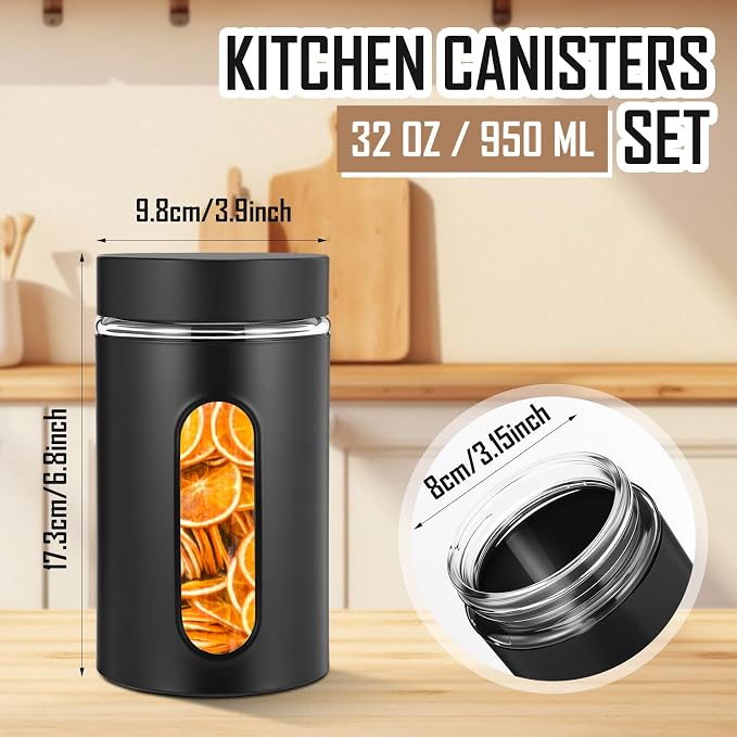 Patelai 6 Pack Kitchen Canisters Set Airtight Stainless Steel Canister Food - Image 2