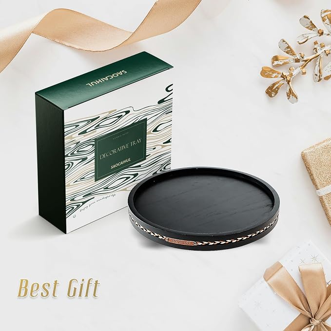 Farmhouse Decorative Round Tray, 11.81 Inch, Versatile Centerpiece Tray - Image 6