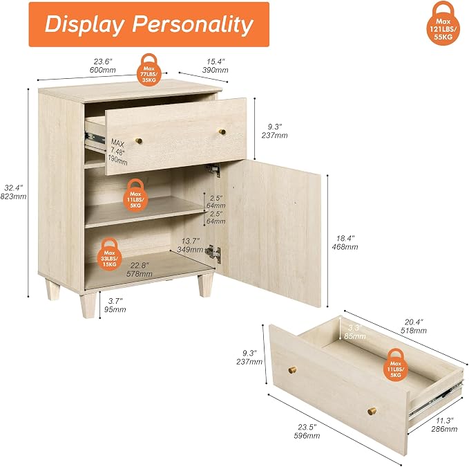 WAMPAT Buffet Cabinet with Drawer and Door - Image 2