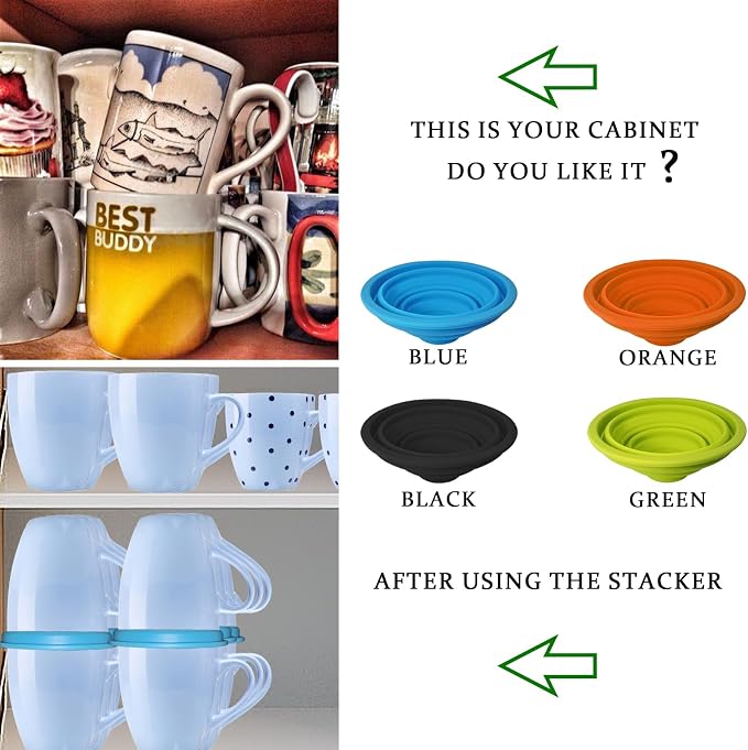 Mug Stacker Kitchen Cabinet Shelf Organizer - Image 5