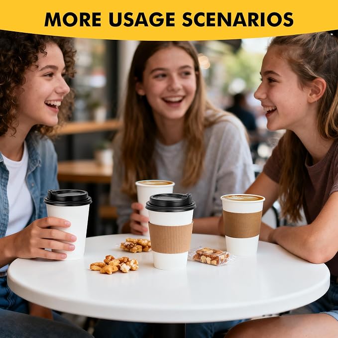 RACETOP 12 oz 500 Pack Disposable Paper Coffee Cups - Image 9