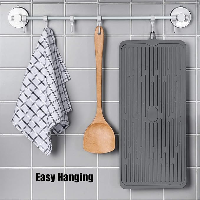 Silicone Dish Drying Mat 18”x8”, Heat Resistant Trivets - Image 6