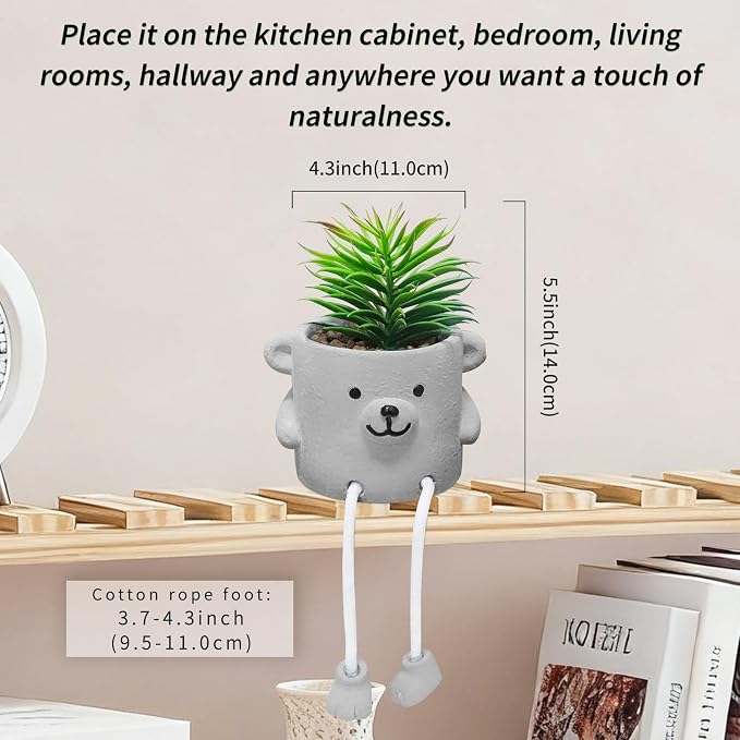 Artificial Succulents in Cement Pots - Image 2
