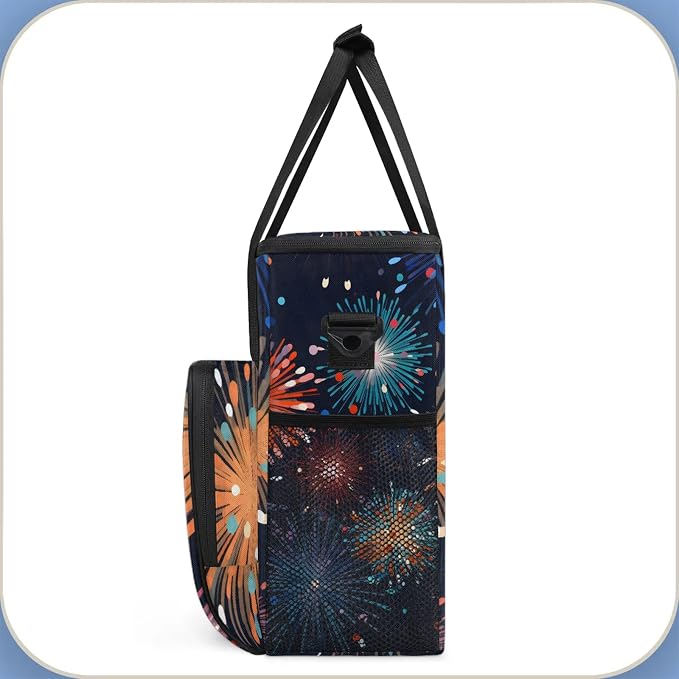 Celebrate Fireworks Festival Coffee Maker Carring Bag, Large Insulated Storage - Image 4