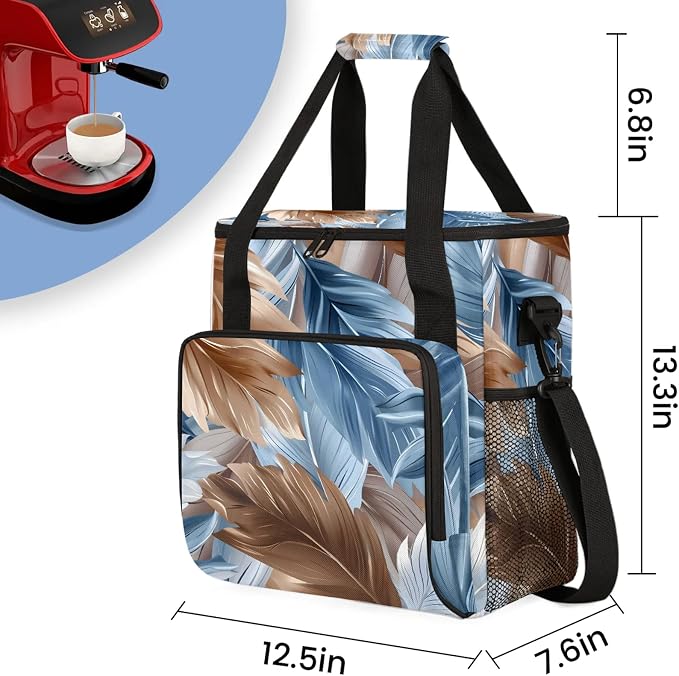 Feather Animal Feather Coffee Maker Carring Bag, Large Insulated Storage - Image 2