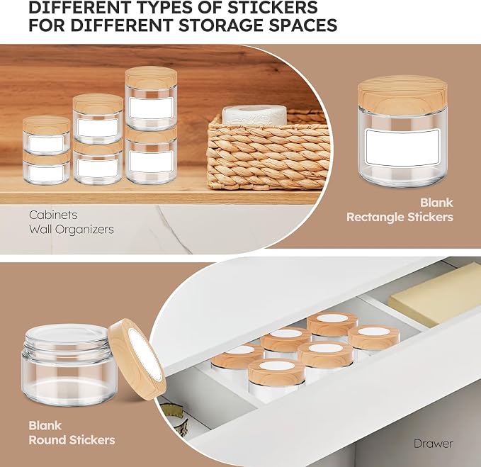 Glass Cosmetic Jars with Plastic Woodgrain Lids, 4 oz, 2 oz 1 oz Small Glass - Image 6