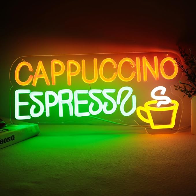 Balanar Cappuccino Espresso Neon Signs Beer Bar Sign Led Lights by BalanarNeon