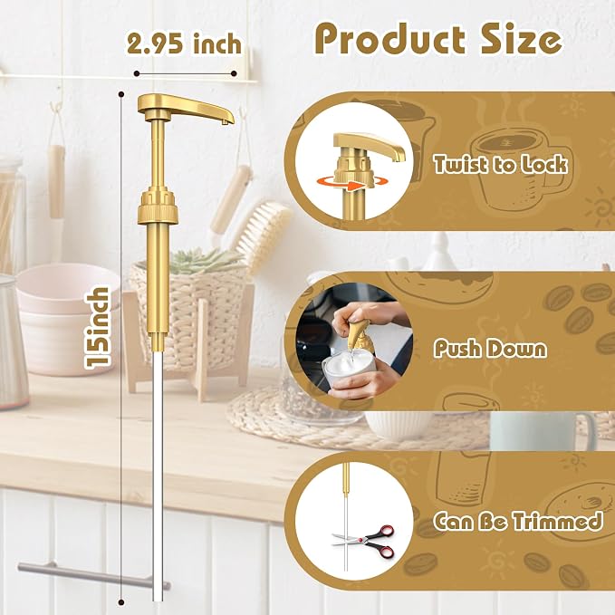 Coffee Syrup Pump Dispenser, 4 Packs of Syrup Pump - Image 2