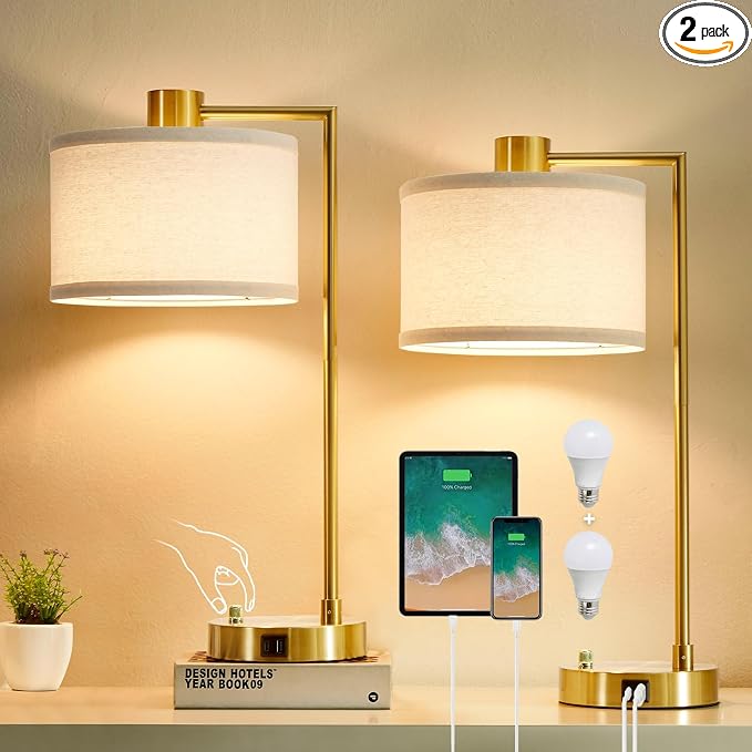 Luvkczc Table Lamp for Bedroom Set of 2 by Luvkczc