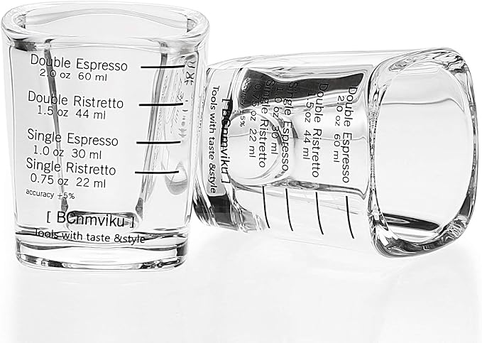 BCnmviku Espresso Shot Glasses Measuring Cup Liquid Heavy Glass by BCnmviku