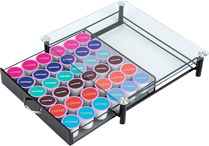 Restaurantware Coffee Pod Holder 15.16 x 13.58 x 3.35 Inches 36 K-Cup Iron - Image 8